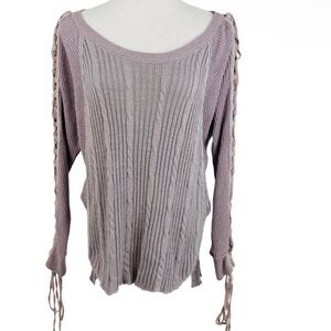 FREE PEOPLE ROMANTICS Lilac Cable Knit Sweater, Small, NWOT (PM-33)